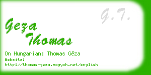 geza thomas business card