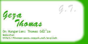 geza thomas business card
